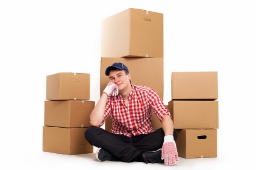 Packed household goods ready for storage collection